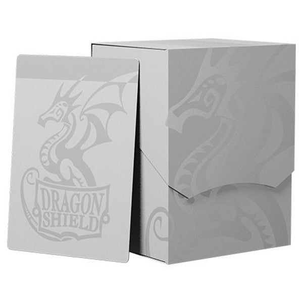 White and black Dragon Shield Deck Shell featuring a dragon design, ideal for protecting trading card decks.