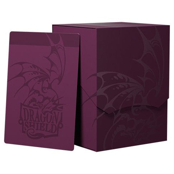 Dragon Shield Wraith deck shell in deep purple with a dragon design, ideal for protecting trading cards.