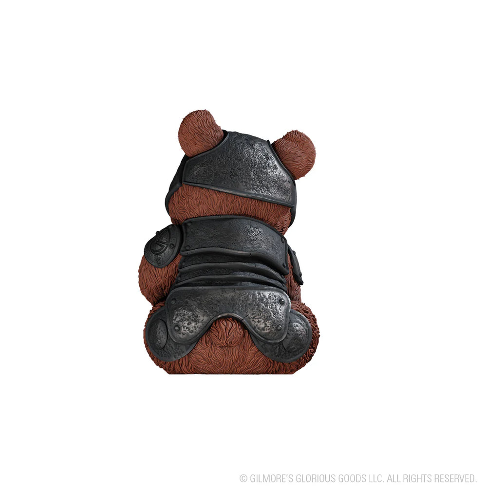 Life-sized figure of Baby Trinket from Critical Role, featuring detailed armor and a cute bear design.