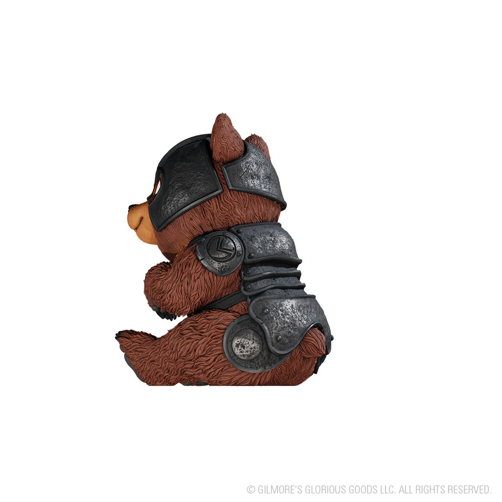 Life-sized figure of Baby Trinket from Critical Role, featuring a bear in armor, shown in a side profile.