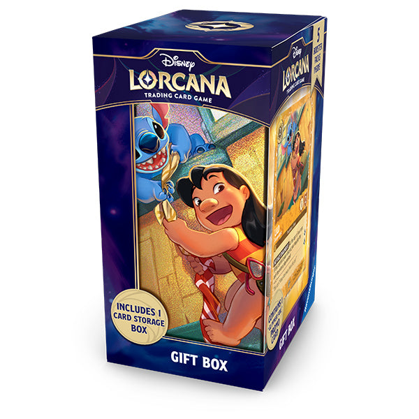 Disney Lorcana TCG Archazia's Island Gift Set featuring a colorful card storage box and character artwork from the game.