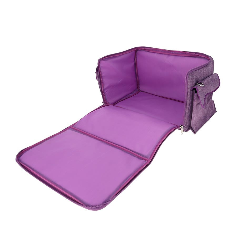 Purple board game bag by BCW Supplies, featuring a spacious interior with a soft lining for game storage and protection.