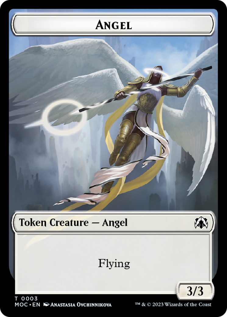 Collection of Angel (3) // Demon Double-Sided Token [March of the Machine Commander Tokens] in a gallery layout