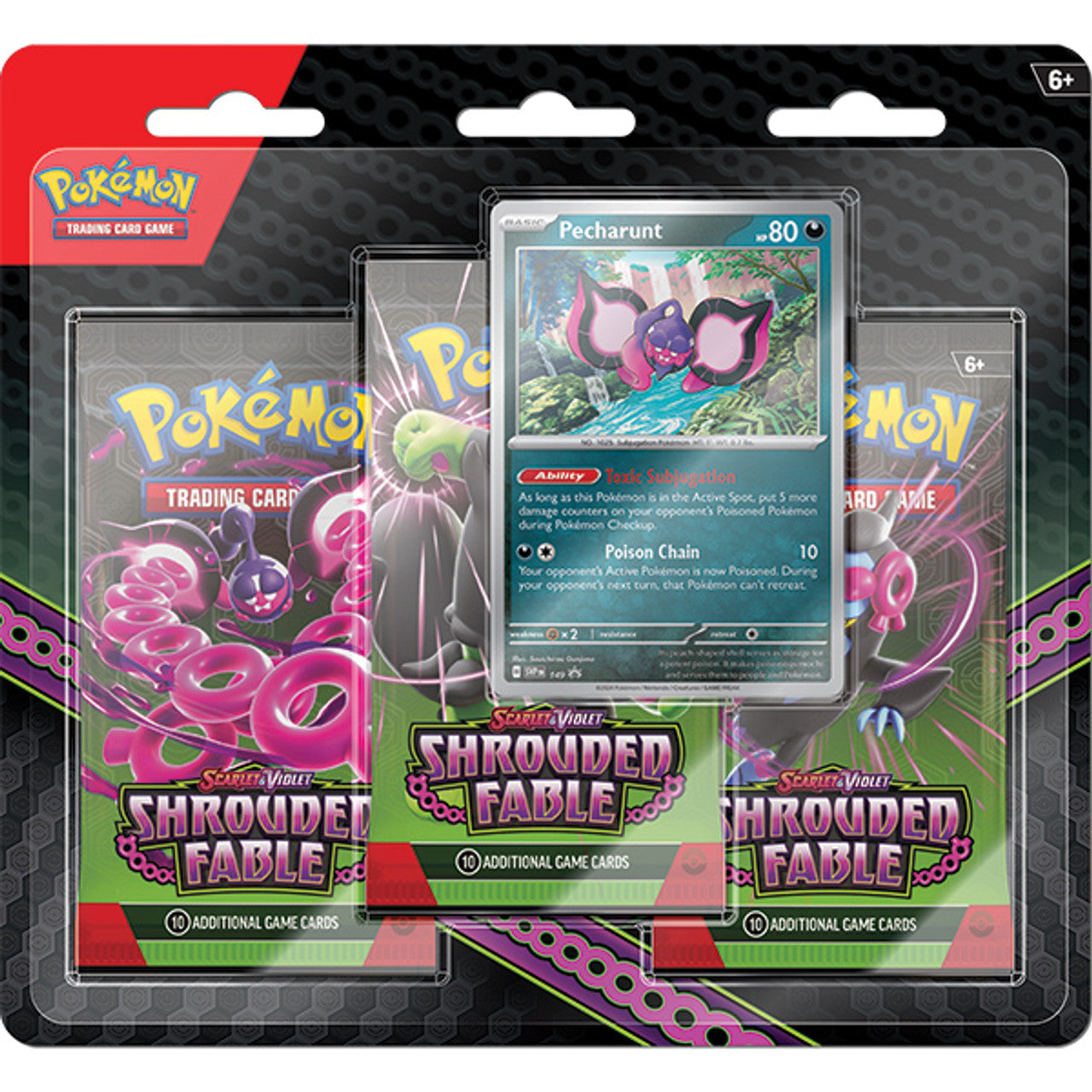 Pokemon: Scarlet & Violet - Shrouded Fable - Three-Booster Blister Pack - Pecharunt