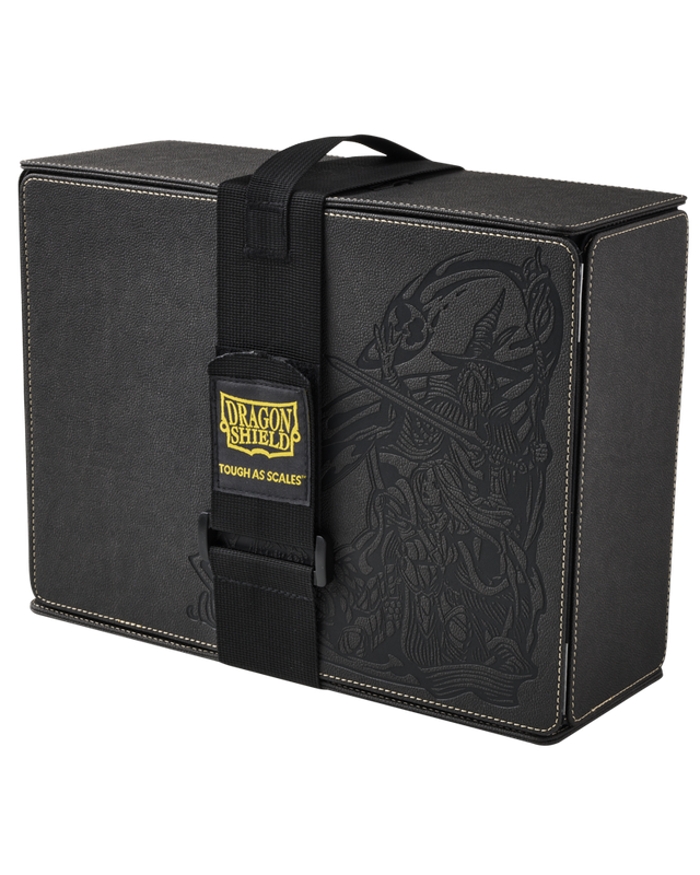 Dragon Shield Iron Grey Game Master Companion features a sturdy design with a secure strap and intricate dragon artwork.