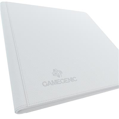 Gamegenic white zip-up album featuring a textured surface and 24 pockets for card storage and protection.