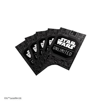 Gamegenic Sleeves featuring a Star Wars Unlimited design with a black background and intricate patterns, ideal for card protection.
