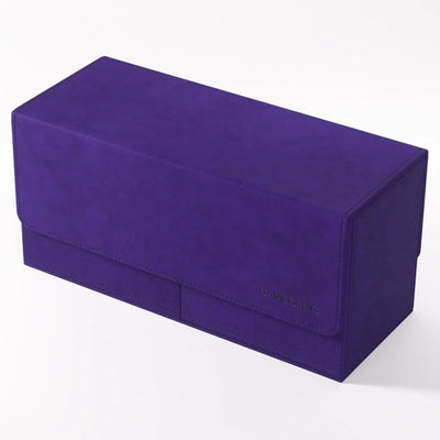 Purple Gamegenic Deck Box: The Academic 133+ XL, designed for card storage with a sleek, stealthy finish.