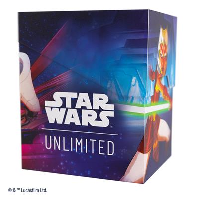 Gamegenic Deck Box featuring Ahsoka Tano and General Grievous from Star Wars Unlimited, showcasing vibrant artwork.