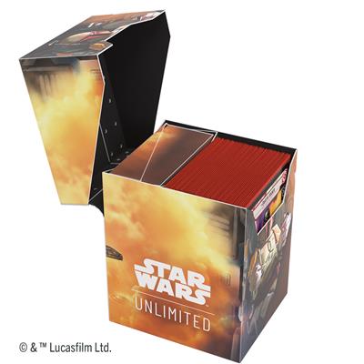 Gamegenic Deck Box featuring Boba Fett and Fett's Firespray design, perfect for storing trading cards securely.