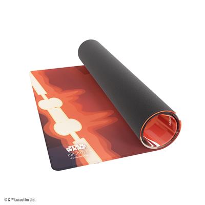 Gamegenic Playmat featuring a vibrant design inspired by Qui-Gon Jinn from Star Wars Unlimited, rolled partially.