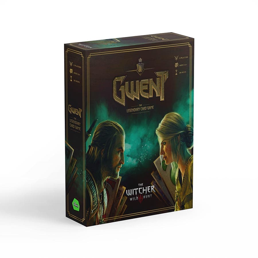 Gwent: The Witcher Card Game preorder box featuring vibrant artwork of characters from the game.