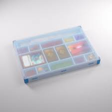 Gamegenic Token Silo XL Convertible in blue, featuring multiple compartments for organizing game tokens and cards.