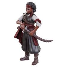 Ansalon Human Rogue miniature from Dungeons & Dragons, featuring detailed clothing and a curved sword.