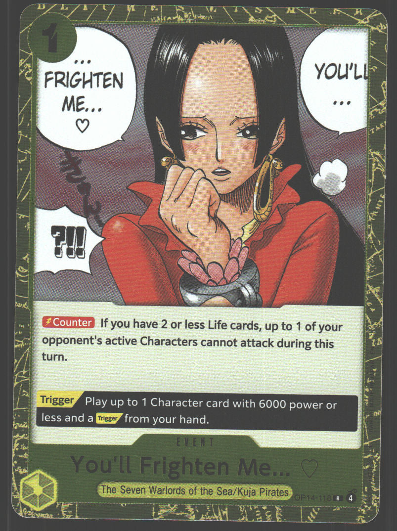 You'll Frighten Me...