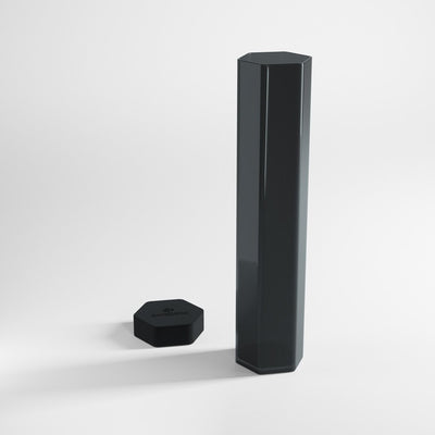 Gamegenic Playmat Tube in black, featuring an octagonal design with a matching hexagonal cap for secure storage.