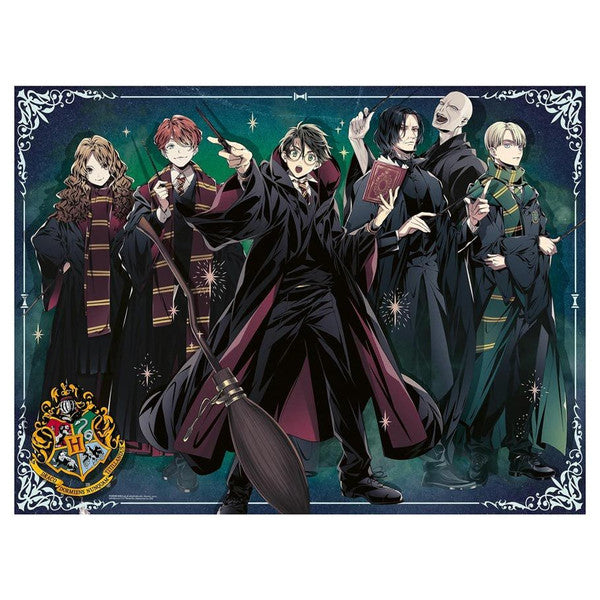 Harry Potter 1500 piece puzzle featuring iconic characters in wizarding attire, set against a magical backdrop.