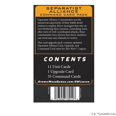 Star Wars: Legion - Separatist Alliance Command Card Pack (PREORDER)