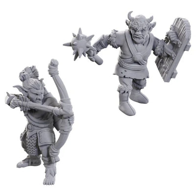 Two unpainted goblin miniatures from Dungeons & Dragons Nolzur's Marvelous Miniatures, celebrating the 50th anniversary.