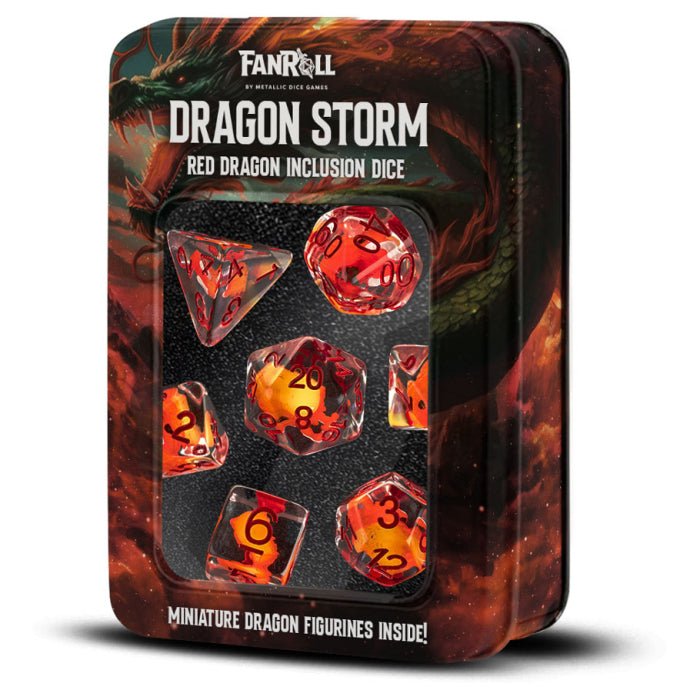 Fanroll: 7 Dice Set : Dragon Storm: Dragon Inclusion - Wulf Gaming