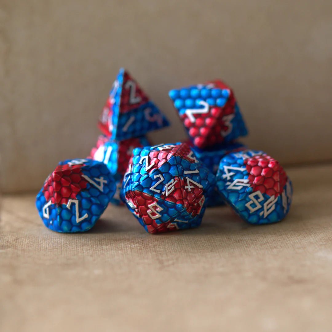 Misty Mountain Gaming: Fire and Ice Dragon's Egg Metal Dice Set