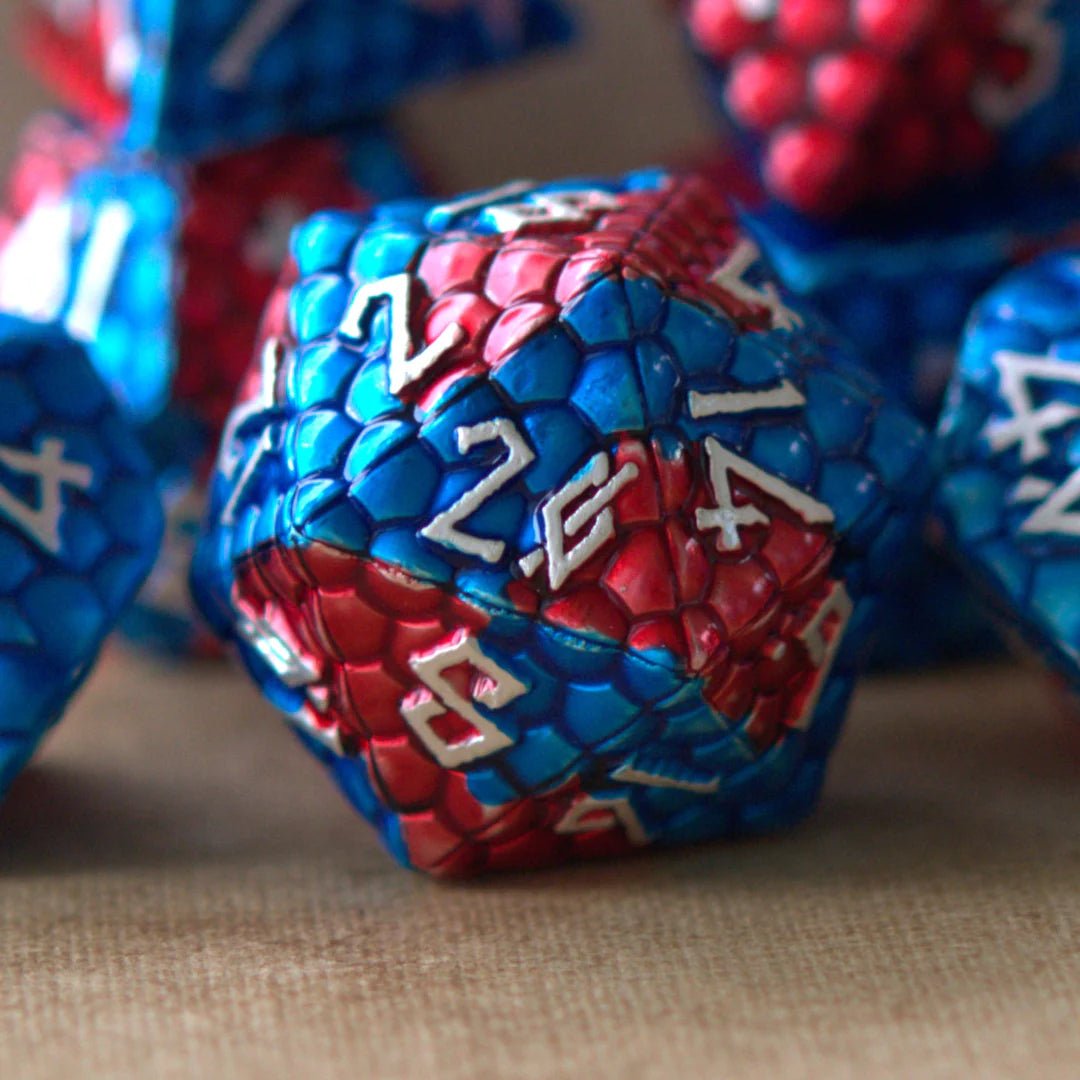 Misty Mountain Gaming: Fire and Ice Dragon's Egg Metal Dice Set