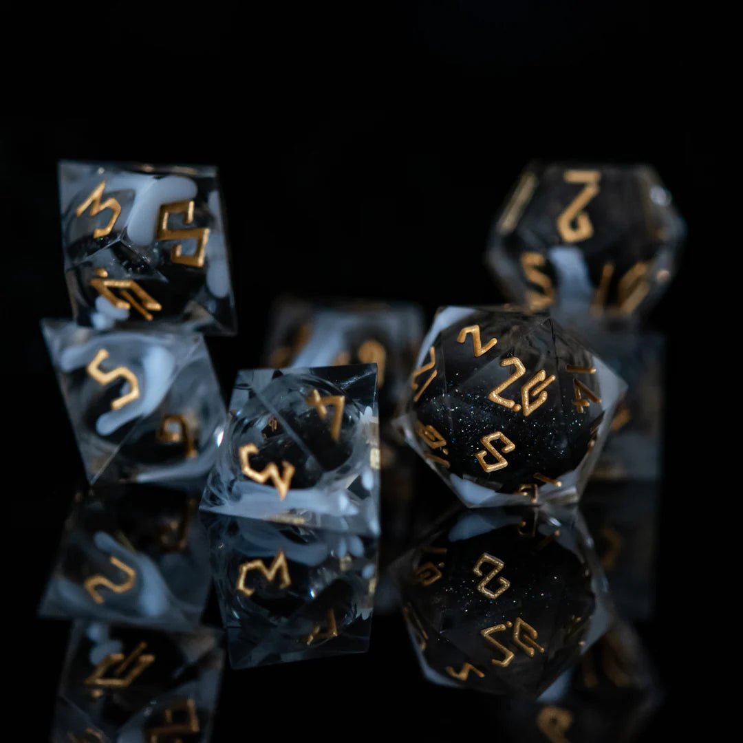 Misty Mountain Gaming: Smoke and Mirrors Liquid Core Dice Set